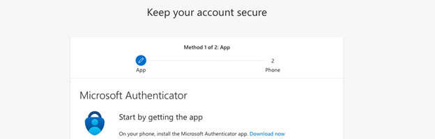 Screenshot of Microsoft Authenticator app